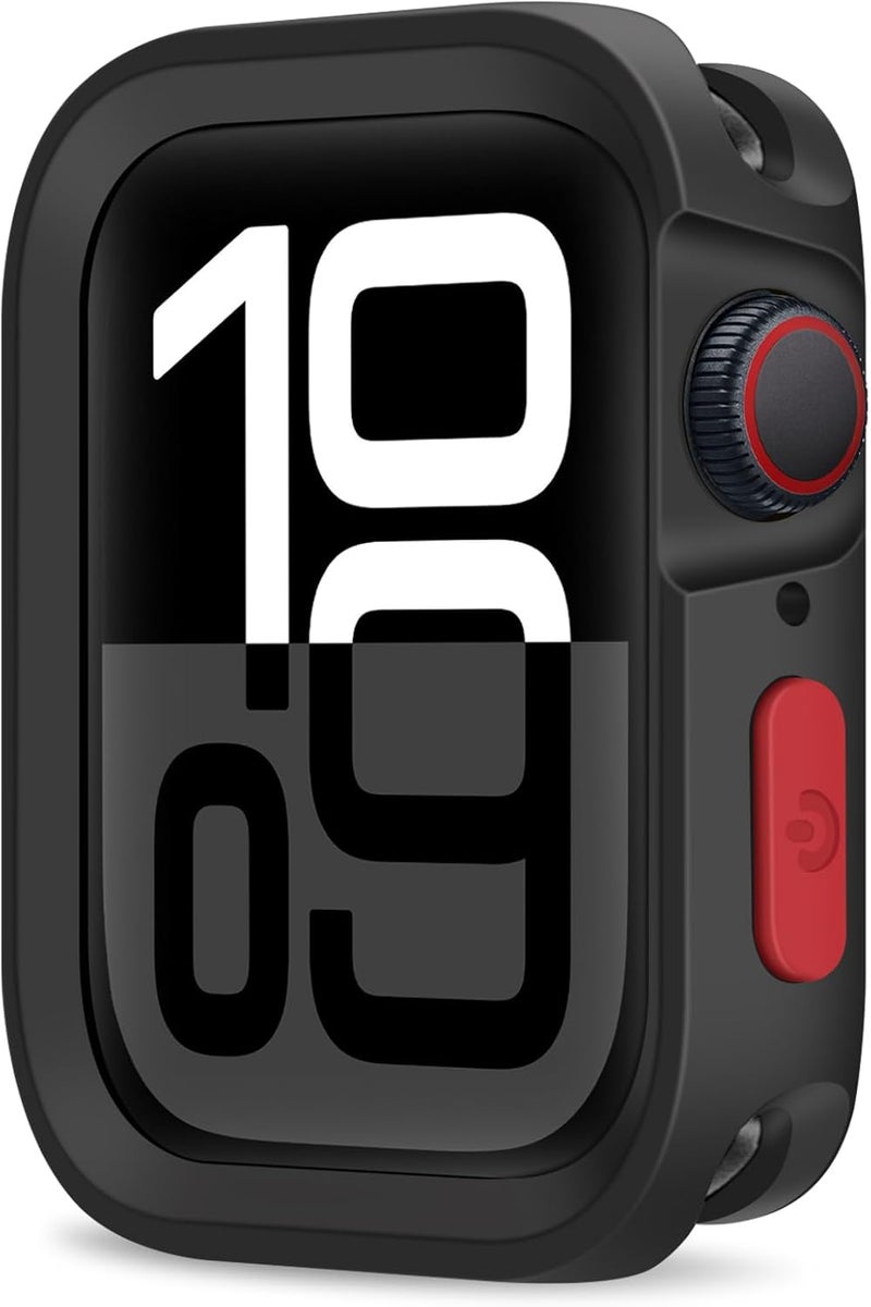 ZZDZZ Rugged Case Compatible with Apple Watch Case 42mm Series 11/10, Soft Flexible TPU Shockproof Protective Bumper Cover for iWatch 42mm, Black - Image 1